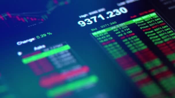 Trader Market Display Verde Vermelho Número Preço Câmbio Moeda Binária — Vídeo de Stock