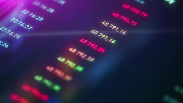 Análise Número Diagrama Monitor Comerciante Lista Preços Câmbio Animação Fundos — Vídeo de Stock