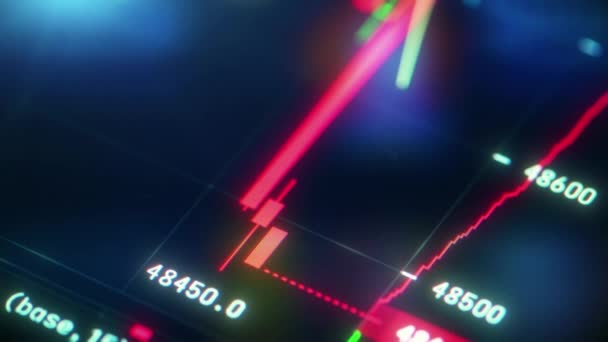 Obchodní Číslo Svícen Graf Znamení Hlášení Forex Burza Akcie Pozadí — Stock video