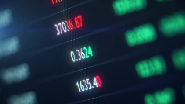 Close Exibir Número Câmbio Mercado Computador Relatório Preço Ilustração — Vídeo de Stock