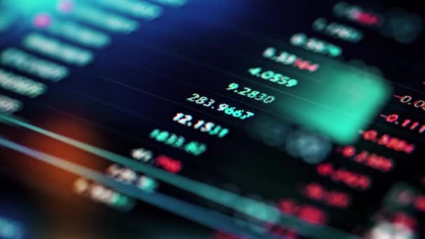 Close Display Currency Exchange Number Market Computer Report Report Price — Stok video