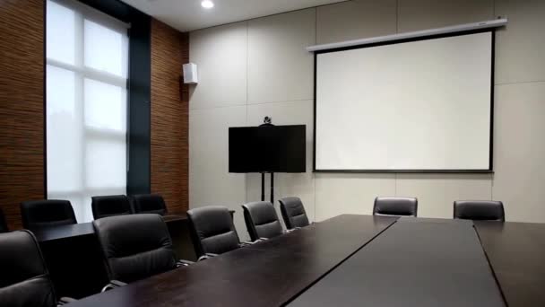Modern Corporate Work Space Open Office Board Room Empty Office — Vídeo de Stock