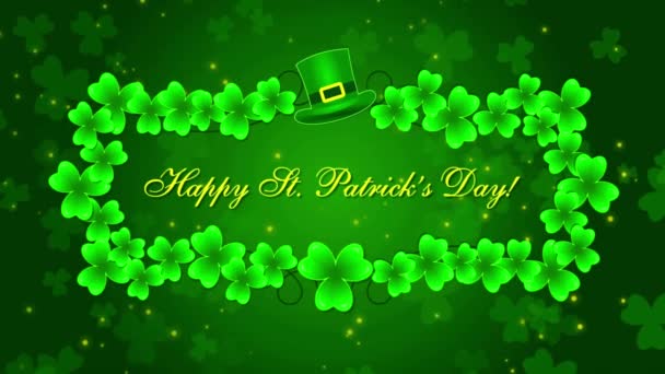 Patricks Day Abstract Background Clover Animation Art Video Illustration Green — ストック動画