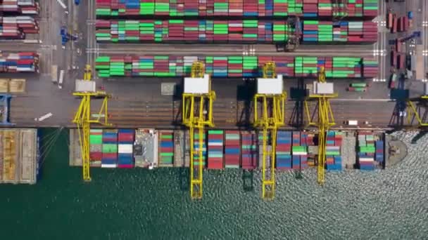 Time Lapse Vue Aérienne Prise Vue Port Commercial Exportation Marchandises — Video