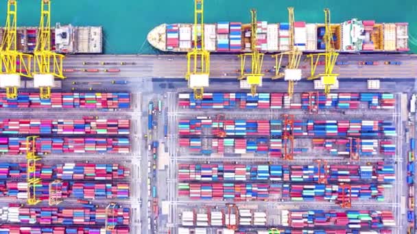 Laps Temps Conteneur Port Docks Navire Cargo Container Global Singapour — Video
