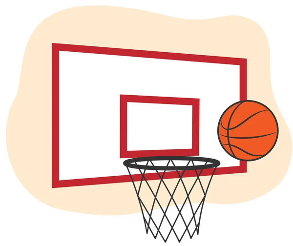 Clipart Isolated Elements Basketball Hoop Board Hand Drawn Vector Illustration — Διανυσματικό Αρχείο