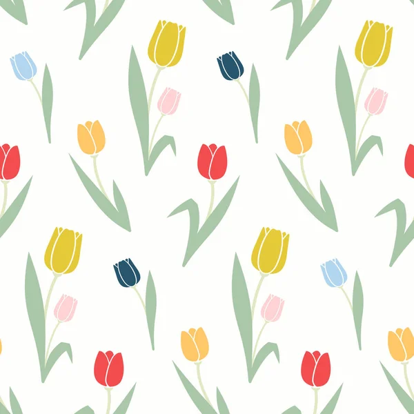 Seamless Pattern Floral Elements,, Tulips, Spring and Summer Decoration, Scrapbooking Paper, Textile, Wallpaper Design