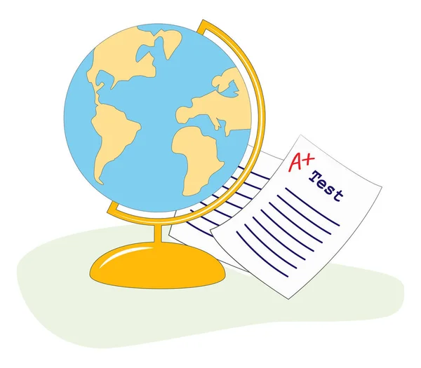 Clip Art Element, Geography Globe, Back to School, Hand Drawn Clipart Geography Globe, Test Paper