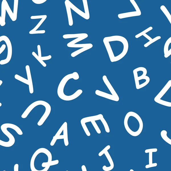Seamless Pattern Back to School, Alphabet, Letters, Hand Drawn Vector
