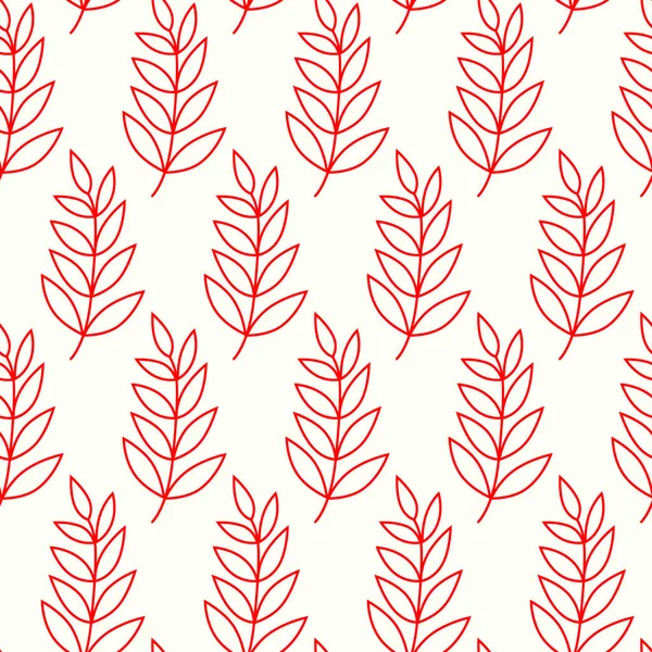 Seamless Autumn doodle leaves pattern, Isolated pattern with leaves elements in red colour. Hand drawn vector doodle design, pattern for decorations, scrapbooking, textile or wall
