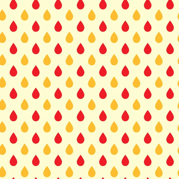 Seamless pattern of raindrops. Background in warm Autumn colours. Red, orange and yellow , Thanksgiving, Fall, Autumn celebration. Perfect for card design weather concept, website design, scrapbooking