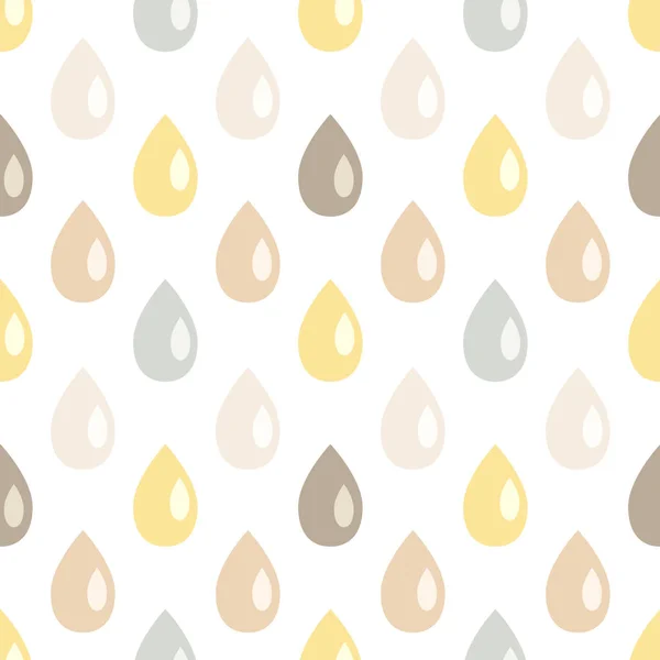 Seamless pattern with raindrops in neutral, Autumn colours, isolated on white background. Scandinavian, Boho design. Thanksgiving, Fall, celebration,baby shower, nursery decoration.