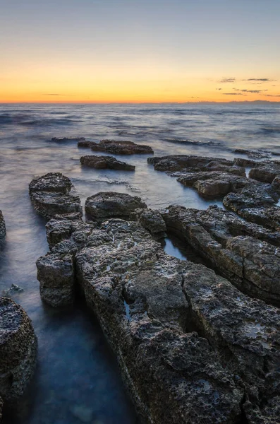 Photo Shows Different Rock Formation Croatia Coast Pula — Stock Photo, Image