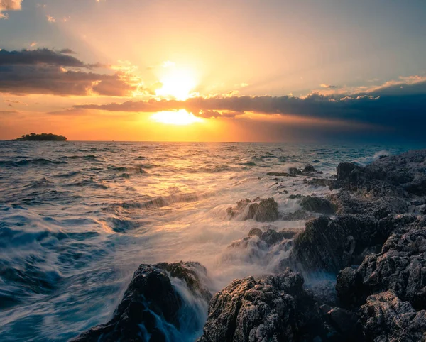 Stormy Evening Coast Croatia Pula — Stock Photo, Image