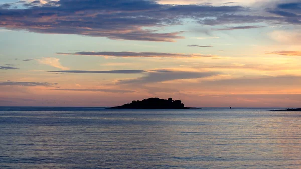 Silhoutte Island Adriatic Sea Sunset Croatioan Coast — Stockfoto