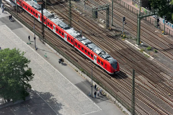 Regionale Trein Van Deutsche Bahn Vanaf Het Centraal Station Keulen — Stockfoto