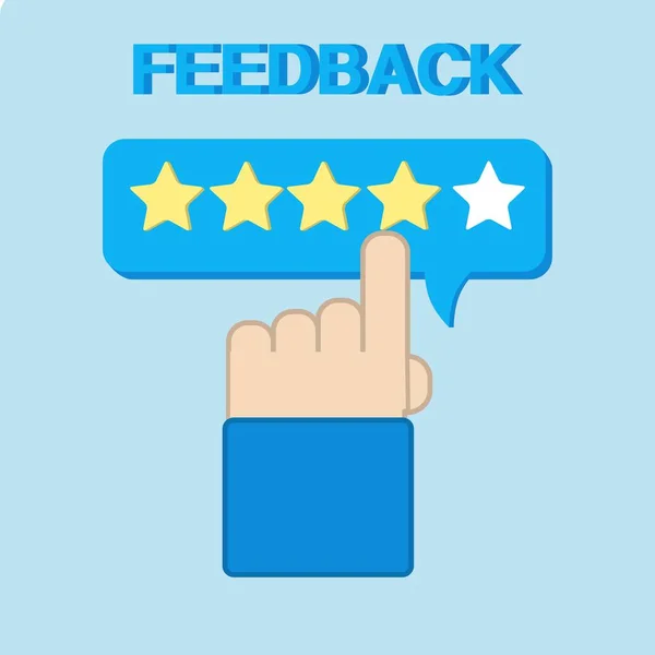 Give Four Star Feedback Icon Clients Vote Leave Positive Reviews — Stockvector