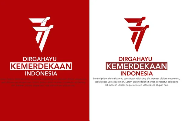 Hari Kemerdekaan Indonesia Selamat Hari Kemerdekaan Republik Indonesia Terjemahan Happy - Stok Vektor