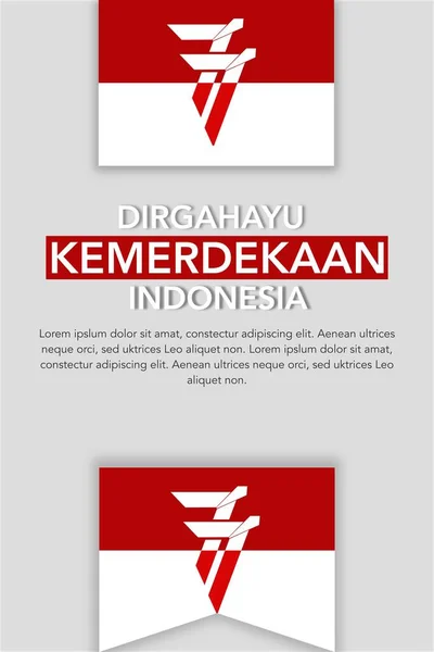 Hari Kemerdekaan Indonesia Selamat Hari Kemerdekaan Republik Indonesia Terjemahan Happy - Stok Vektor