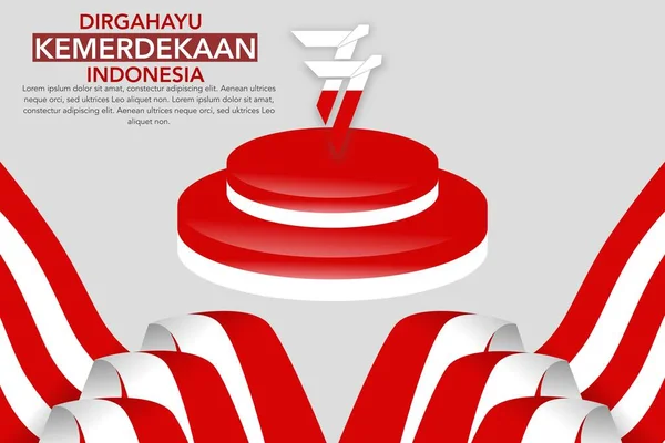 77Th Indonesian Independence Day Happy Independence Day Republic Indonesia Translated —  Vetores de Stock
