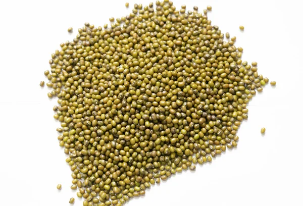 Mung Beans Green Moong Dal Isolated White Background — Foto de Stock