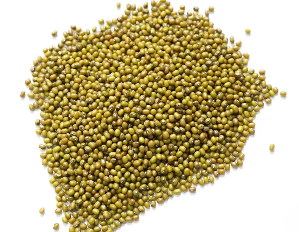 Mung Beans Green Moong Dal Isolated White Background — Foto de Stock