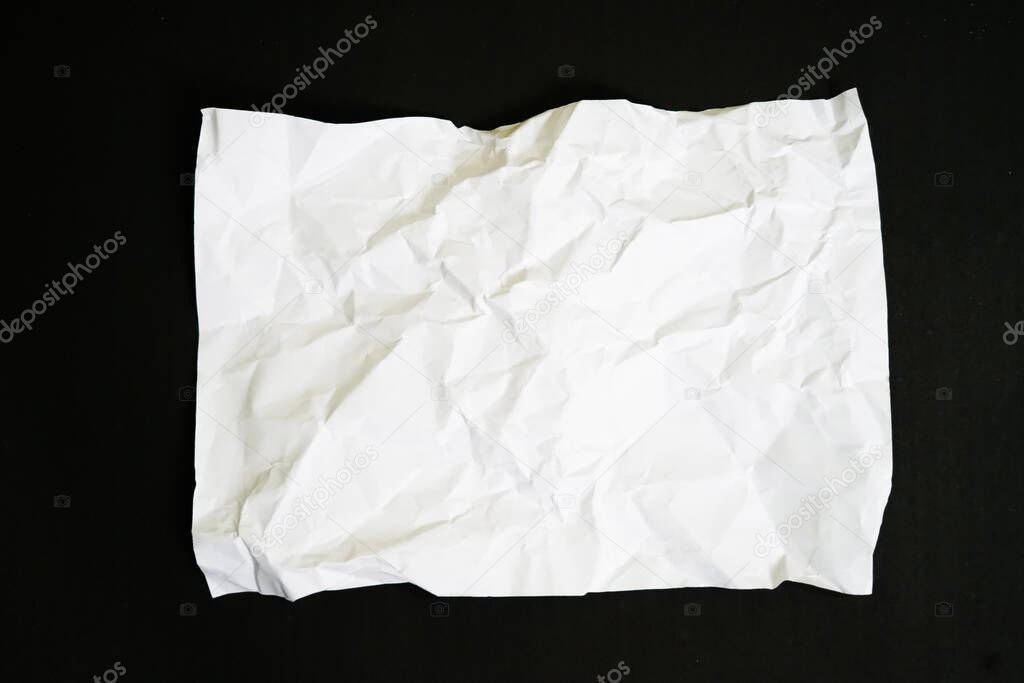 White crumpled paper pattern and texture or background
