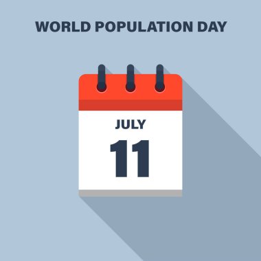 World Population Day, July 11, Calendar icon. Date.