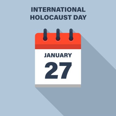 International Holocaust Day, January 27, calendar icon. Date.