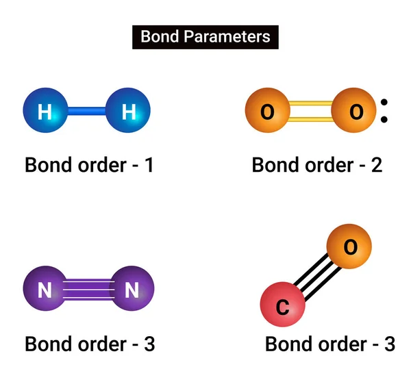 Bond Parameters Bond Order — Stock Vector