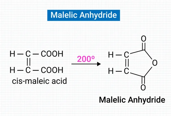 Estructura Química Del Anhídrido Malélico — Vector de stock