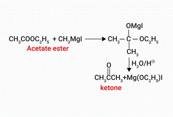 Reakcja Chemiczna Estru Octanowego Ketonu — Wektor stockowy