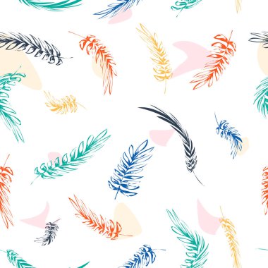 Desensiz yapraklar taslak serbest çizim eğrileri boya