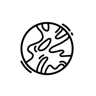 Gezegenler siyah beyaz grafik simgeleri uydusu