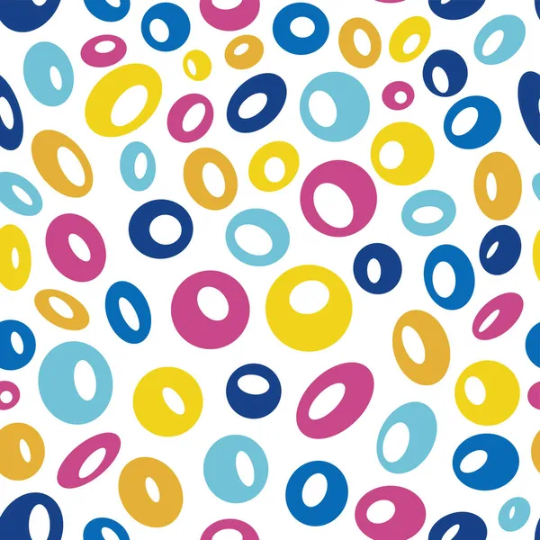 Patrón Sin Costuras Círculos Impresión Multicolor Bagels Brillantes — Archivo Imágenes Vectoriales