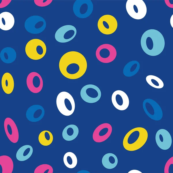 Patrón Sin Costuras Círculos Impresión Multicolor Bagels Brillantes — Archivo Imágenes Vectoriales