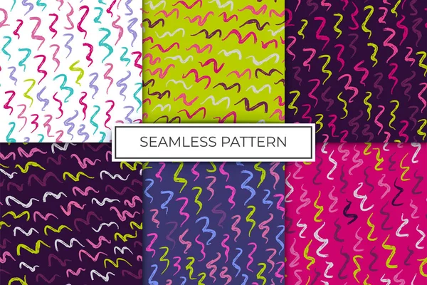 Fixer Sans Couture Motif Vers Crochets Coups Pinceau Simple Impression — Image vectorielle