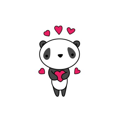 Hayvan koleksiyonu şirin bebek karakteri çizimi panda