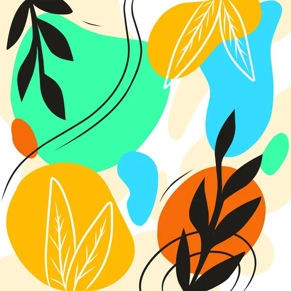 Hintergrund Vorlage Drucken Blumen Flecken Blätter Tropischen Dekor Zart — Stockvektor
