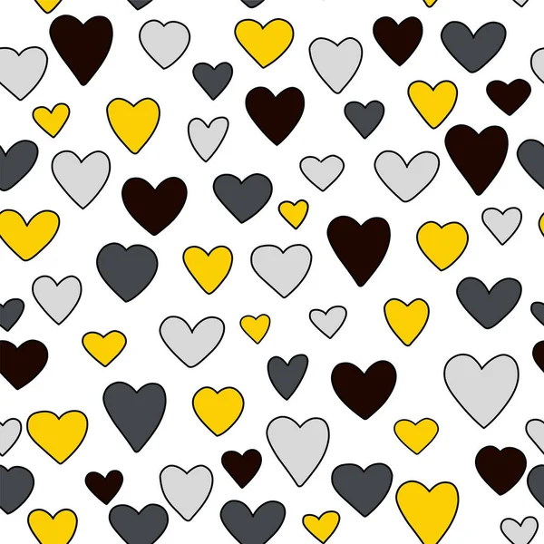 Pattern Seamless Heart Spots Lines Modern Bright Design Print Background — Stock Vector
