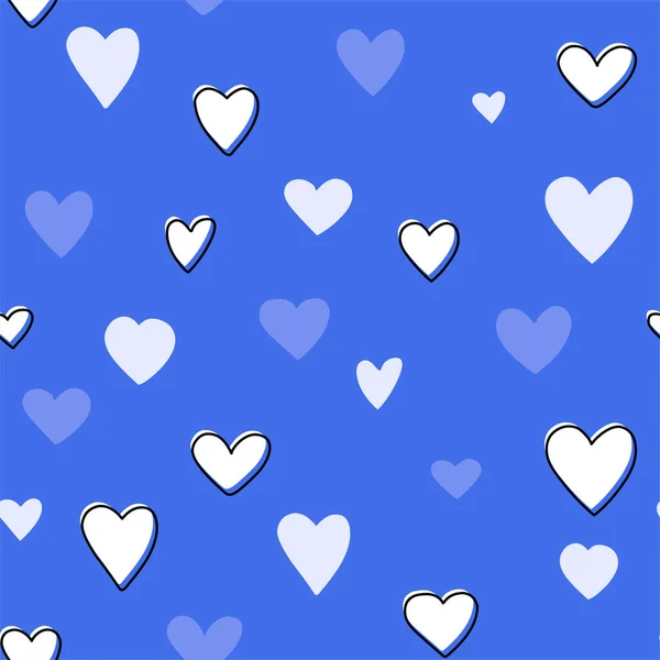 Pattern Seamless Heart Spots Lines Modern Bright Design Print Background — Stock Vector