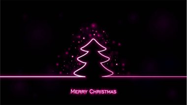 arkaplan şablonu Yeni yıl afişi neon ağacı parlak