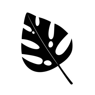 Çiçek grafik çizimi nesne canavar yaprağı siyah simgesi