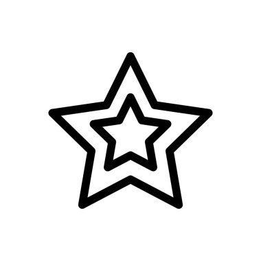 Vektör çizgisi simgelerinin basit hali. Piksel Mükemmel yıldız