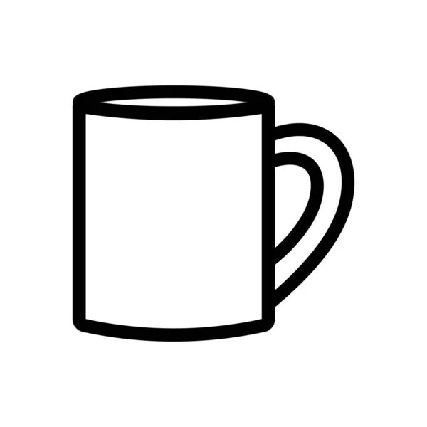 Egyszerű Vektorvonal Ikonok Pixel Tökéletes Csésze — Stock Vector
