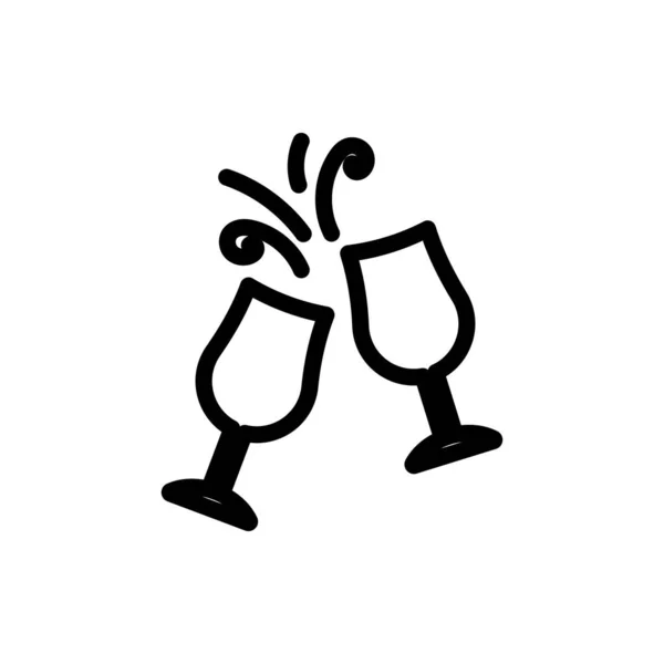 Простые Иконки Векторных Линий Пьяные Очки Вечеринка — стоковый вектор