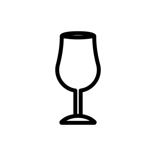 Vektör Çizgisi Simgelerinin Basit Hali Piksel Mükemmel Şarap Kadehi — Stok Vektör