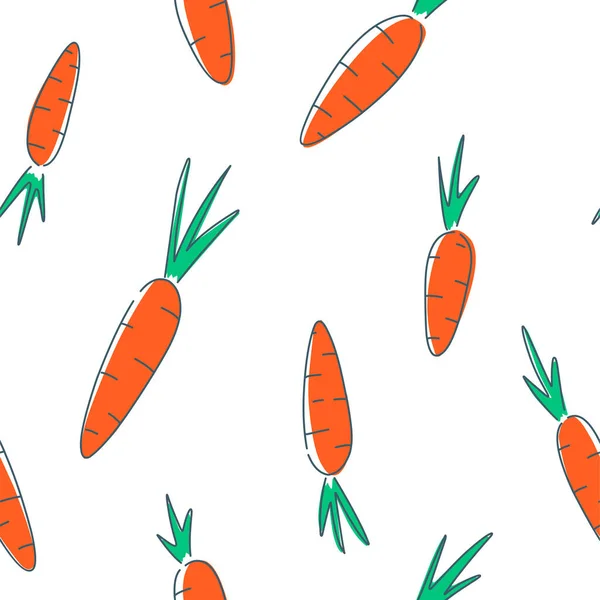Zökkenőmentes Minta Sárgarépa Zöldség Narancs — Stock Vector
