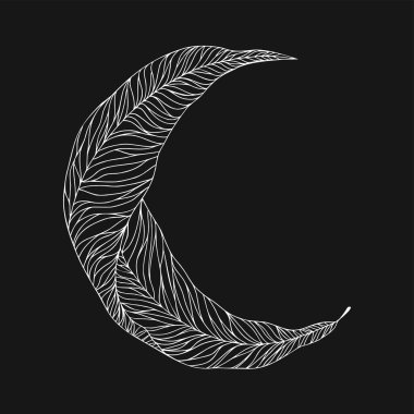 Grafiksel çizimler, ay şeklinde çizimler, giysiler için vektör çizimler.