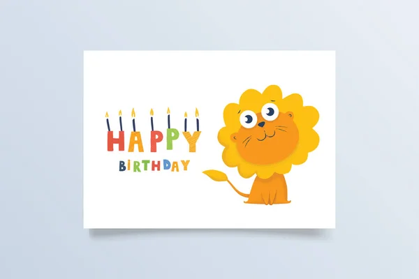 Template Postcard Giraffe Greeting Card Birthday Holiday Print Design Poster — Vector de stock